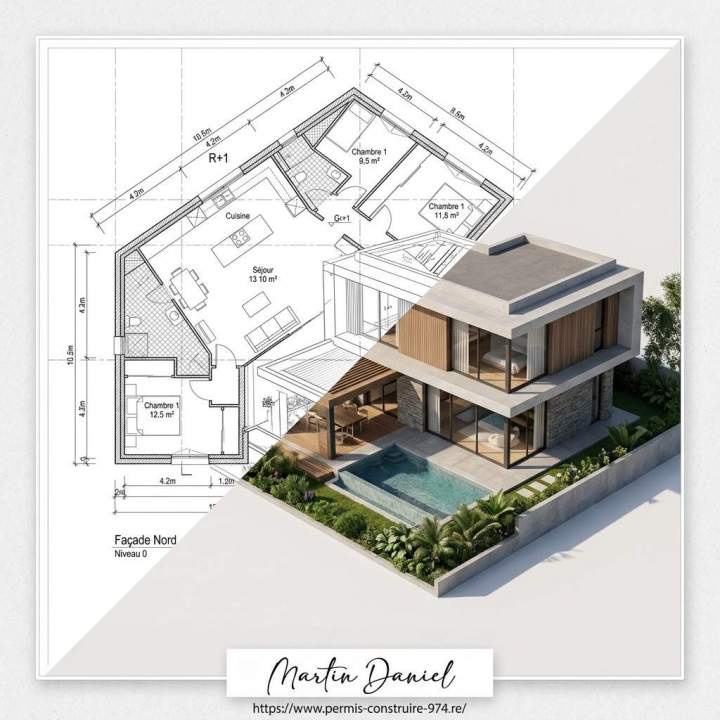 Modele maison 3D La Réunion