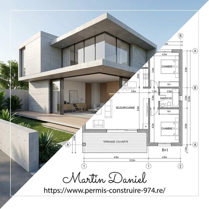 Modèle maison traditionnelle 3D La Réunion